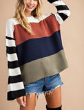 First Pick Color Block Sweater
