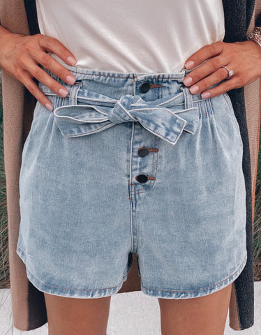 Denim Paperbag Shorts