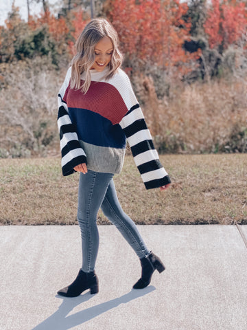 First Pick Color Block Sweater